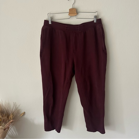 lululemon athletica Pants - Lululemon Cropped Sweatpants in Burgundy XL